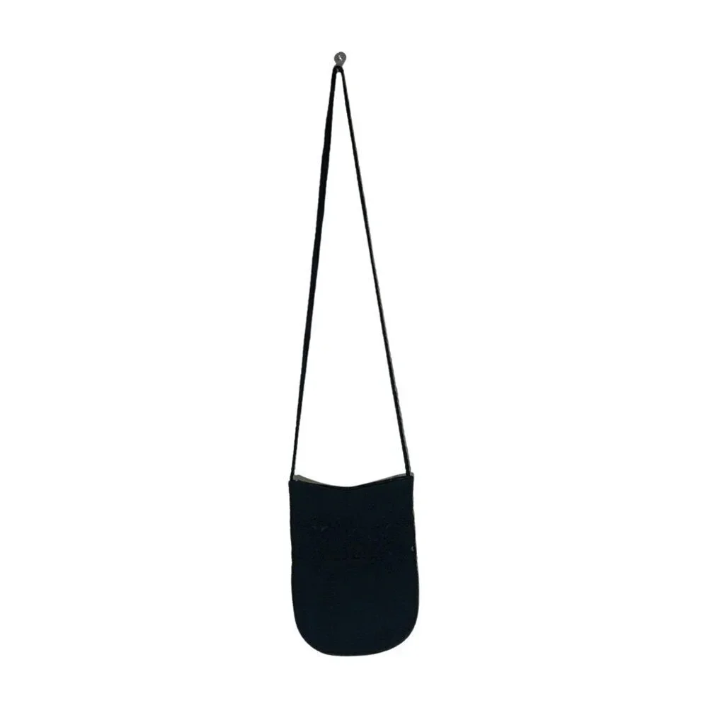 Kathie Lee Collection Black Macrame Crossbody Purse Zipper Closure Boho